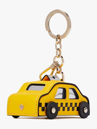 Kate Spade On A Roll Taxi Keychain In Yellow Multi
