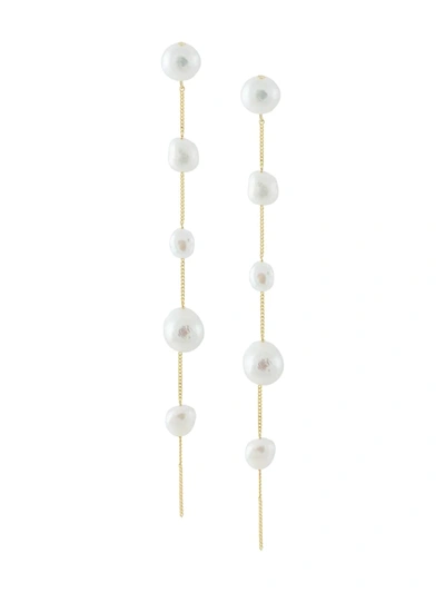 Cult Gaia Atum Pearl Drop Earrings In Oro