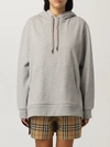 BURBERRY OVERSIZE COTTON HOODIE WITH TARTAN DETAIL,354200020