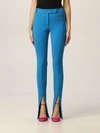 Attico Freja High-rise Techno Crêpe Pants In Gnawed Blue