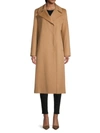 Sofia Cashmere Wool Blend Notch Lapel Coat In Camel