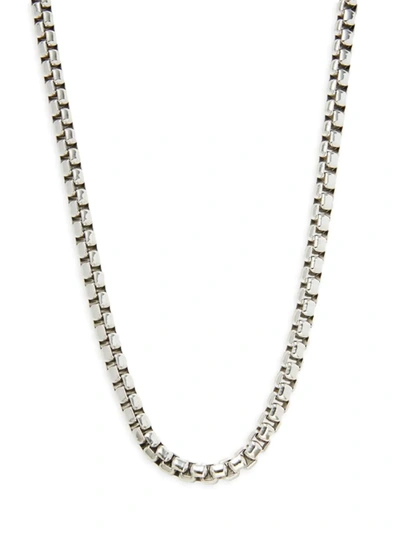 Effy Men's Rhodium Plated Sterling Silver Box Chain Necklace
