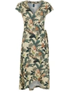 Lygia & Nanny Falcão Monkey-print Wrap Dress In Neutrals