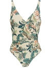 Lygia & Nanny Maillot Maisa Sstampado Swimsuit In Green