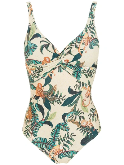 Lygia & Nanny Adriana Floral-print Swimsuit In Neutrals