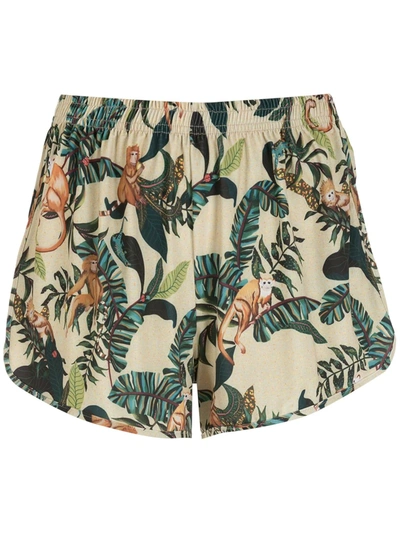 Lygia & Nanny Lee Leaf-print Shorts In Neutrals