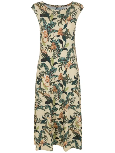 Lygia & Nanny Monkey Print Midi Dress In Neutrals