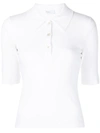 Rosetta Getty Short-sleeve Cotton Polo Shirt In White
