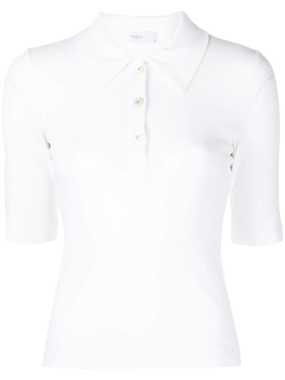 ROSETTA GETTY SHORT-SLEEVE COTTON POLO SHIRT