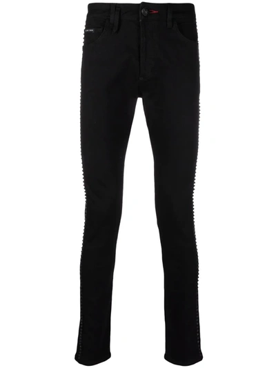 Philipp Plein Spike-studded Skinny Jeans In Black