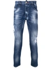 Philipp Plein Super Straight Distressed Denim Jeans