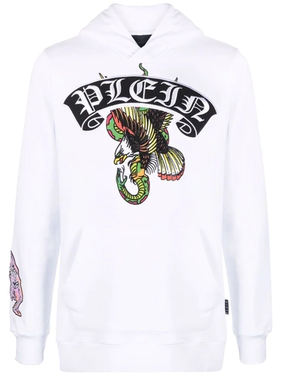 Philipp Plein Logo-print Pullover Hoodie In White