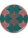 La Doublej Geometric-print Gilded Porcelain Serving Platter In Slinky Verde