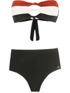 BRIGITTE KNOT-DETAIL STRIPED BIKINI