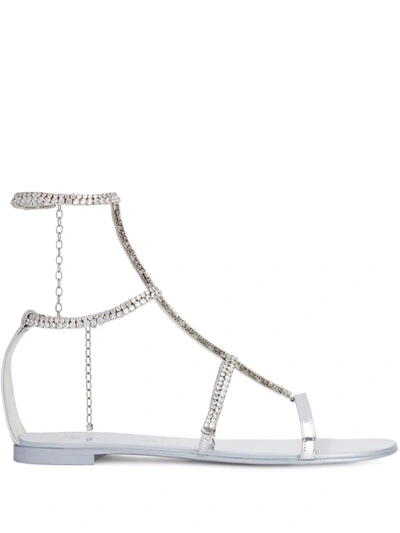 Giuseppe Zanotti Shaula Open-toe Sandals In Silver