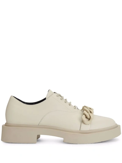Giuseppe Zanotti Adric Chain-trim Lace-up Shoes In White