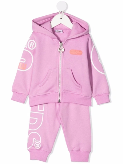 Gcds Babies' Logo-print Tracksuit Set In Pink