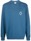 Marcelo Burlon County Of Milan Tempra Cross Crewneck Sweatshirt In Blue