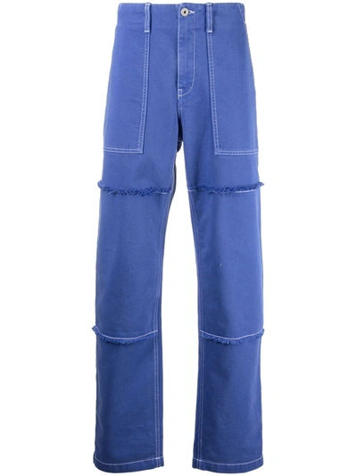 Marcelo Burlon County Of Milan Marcelo Burlon Tempera Cross Straight-leg Trousers In Blue White