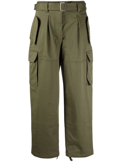 Alberta Ferretti Wide Leg Cargo Pants In Green