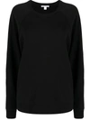 James Perse Drop-shoulder Crew Sweatshirt In Black
