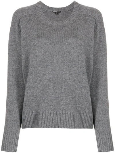 James Perse Knitted Crewneck Jumper In Grey