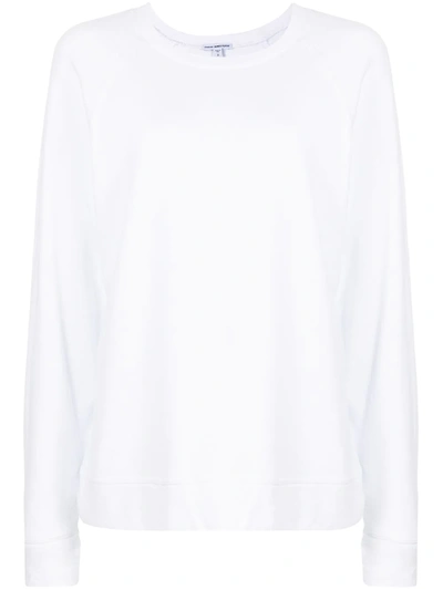 James Perse French-terry Crewneck Sweatshirt In White