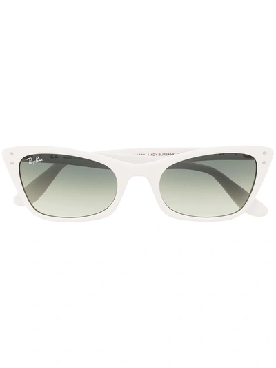 Ray Ban Rb2299 Lady Burbank 52mm Cat Eye Sunglasses In Green / White
