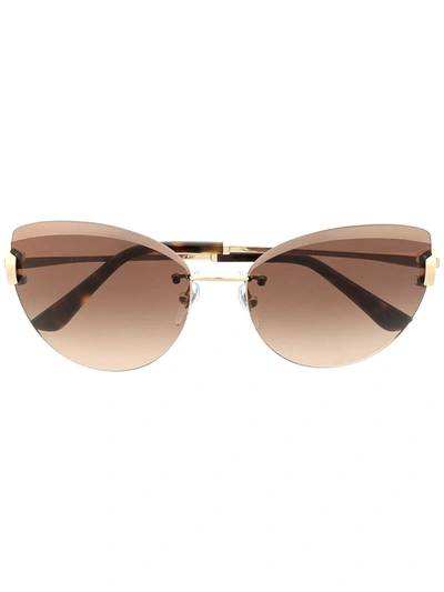Bvlgari Cat-eye Tinted Sunglasses In Brown