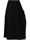 Y's High-waisted Ruched Skirt In Black