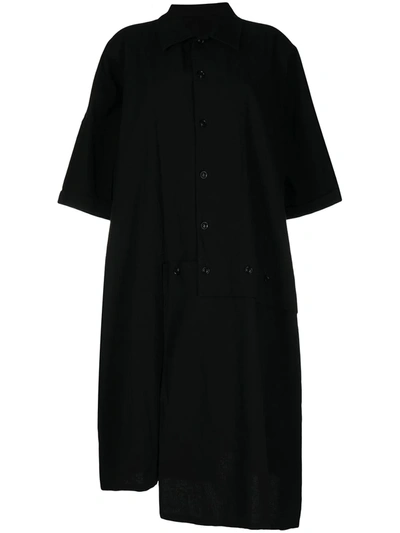 Y's Black Cotton Midi Dress