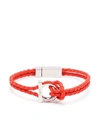 Ferragamo Gancini Size 19 Braided Bracelet In Red