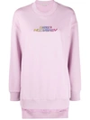 Stella Mccartney Logo-print Side Slit Sweatshirt In Pink