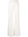 Frame Relaxed Wide Leg Utility Jeans In White