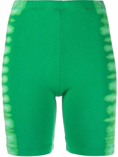 Cotton Citizen Tie Dye Print Cycling Shorts In Green