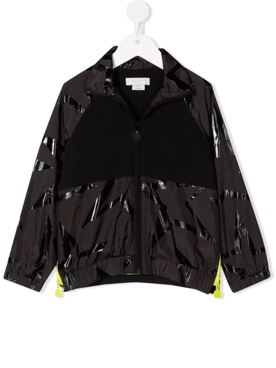 Stella Mccartney Kids' Star-print Panelled Jacket In Black