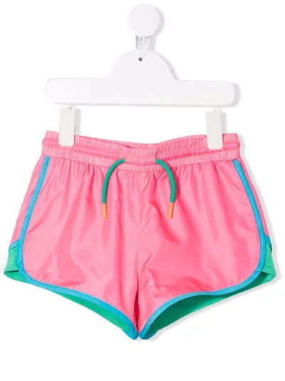 Stella Mccartney Kids' Recycled-polyester Drawstring Shorts In Pink