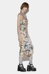 Dsquared2 Abstract-print Gathered-detail Midi Dress In Pink
