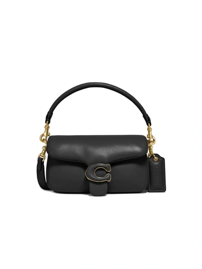 Coach Pillow Tabby 18 Leather Shoulder Bag In Black