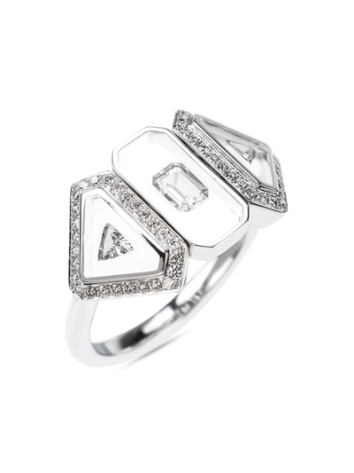 Nikos Koulis Women's Universe 18k White Gold, Diamond & Enamel Invisible Ring