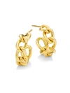 Saks Fifth Avenue 14k Gold Curb Chain Hoop Earrings
