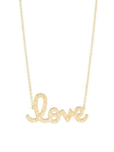 Sydney Evan Women's 14k Yellow Gold "love" Pendant Necklace