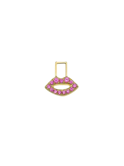 Robinson Pelham Women's Earwish Lips 14k Yellow Gold & Pink Sapphire Earring Charm