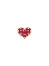 Robinson Pelham Stud Club Baby Heart 14k Gold & Ruby Single-earring In Red
