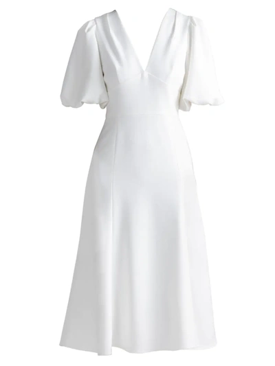 Shoshanna Theo Midi Dress In Lavender/camel/blush In White