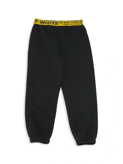 Off-white Kids' Off Industrial棉质运动裤 In Black Yellow