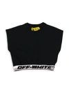 OFF-WHITE LITTLE GIRL'S & GIRL'S CROPPED LOGO TEE