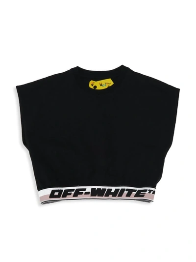 OFF-WHITE LITTLE GIRL'S & GIRL'S CROPPED LOGO TEE