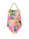 PQ LITTLE GIRL'S & GIRL'S CUT-OUT ONE-PIECE SWIMSUIT