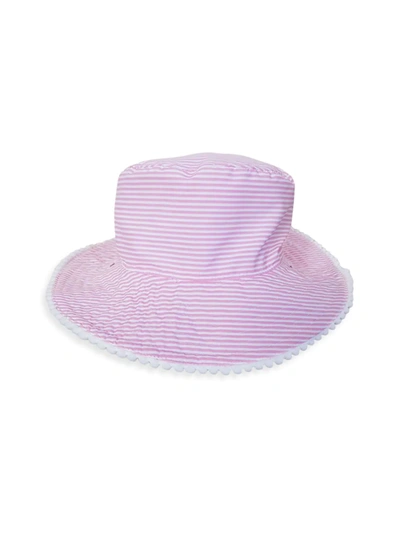 Snapper Rock Striped Pom-pom Bucket Hat In Pink